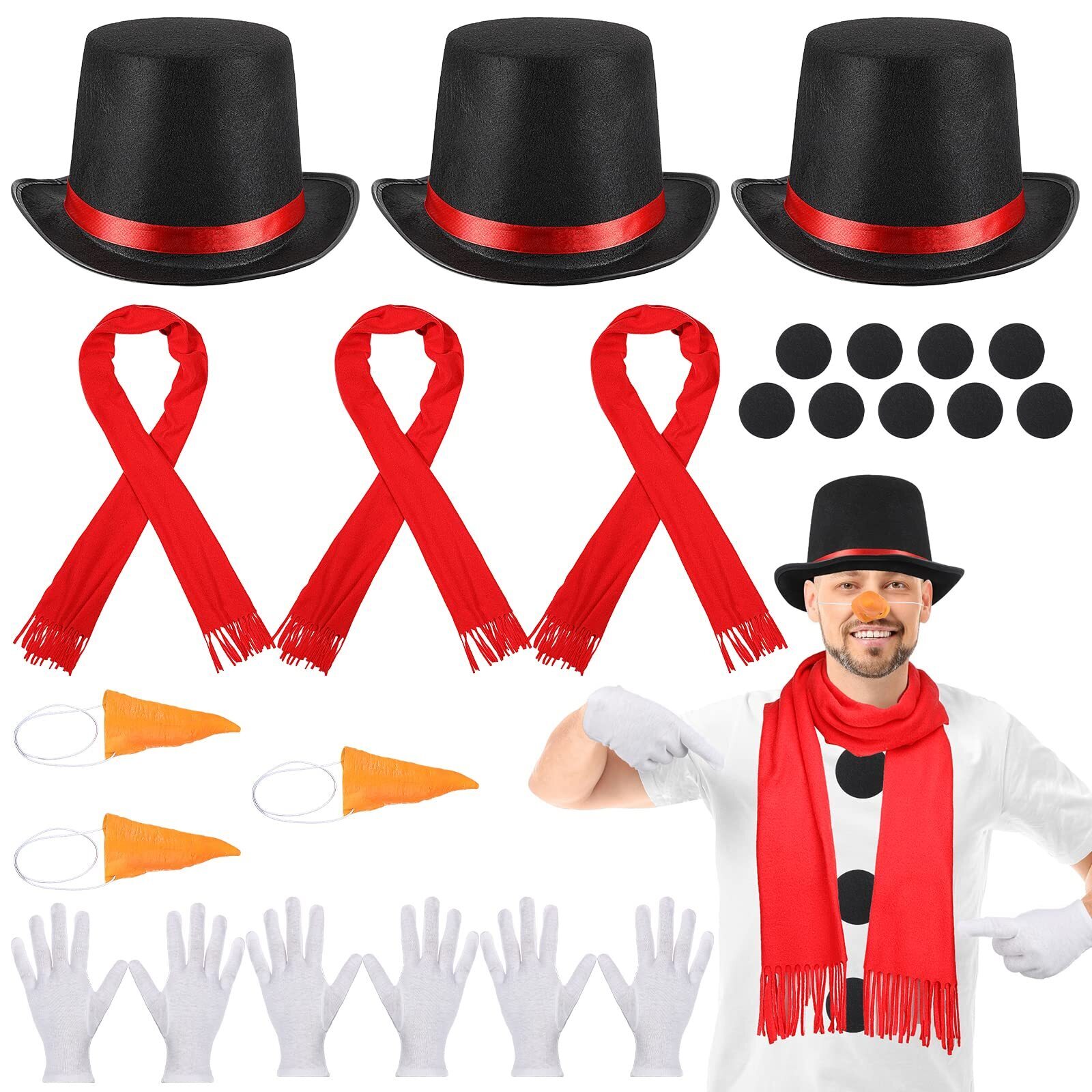 3569 21 Pcs Snowman Costume Kit For Christmas Party Cosplay